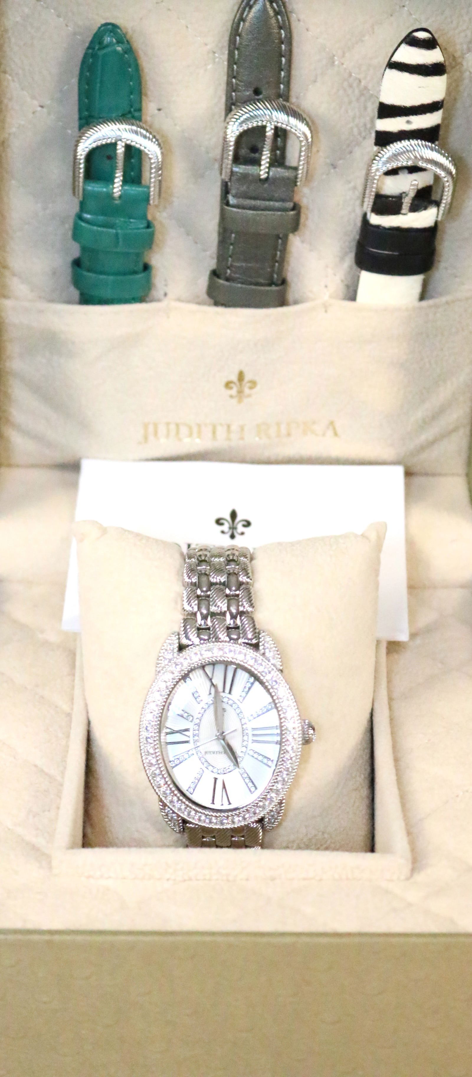 NEW Judith Ripka Stainless Diamonique Crystal Watch 4 Band Gift Set in the Box (1 of 11)