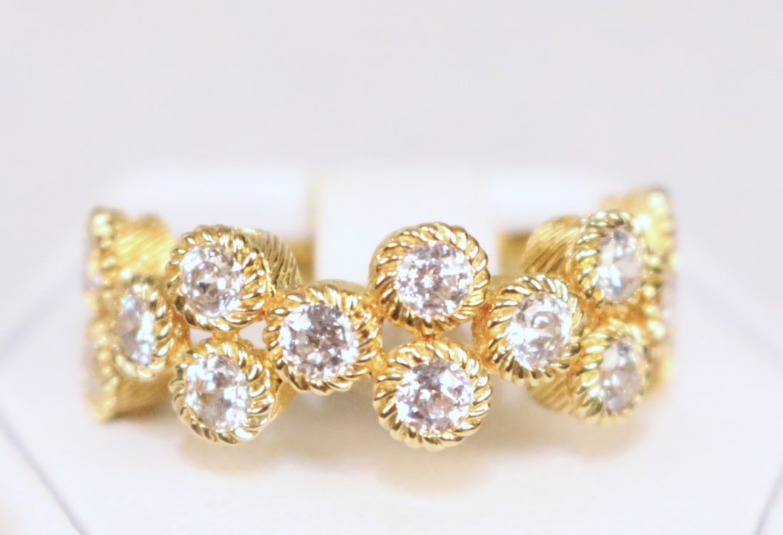 NEW Judith Ripka Gold Clad Sterling Silver 14 Diamonique Cocktail Band Ring Size 8.5 (1 of 5)