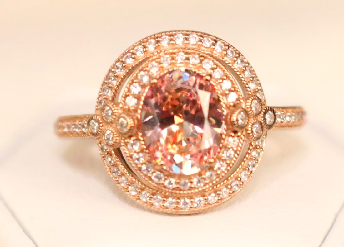 Diamonique rose store gold rings