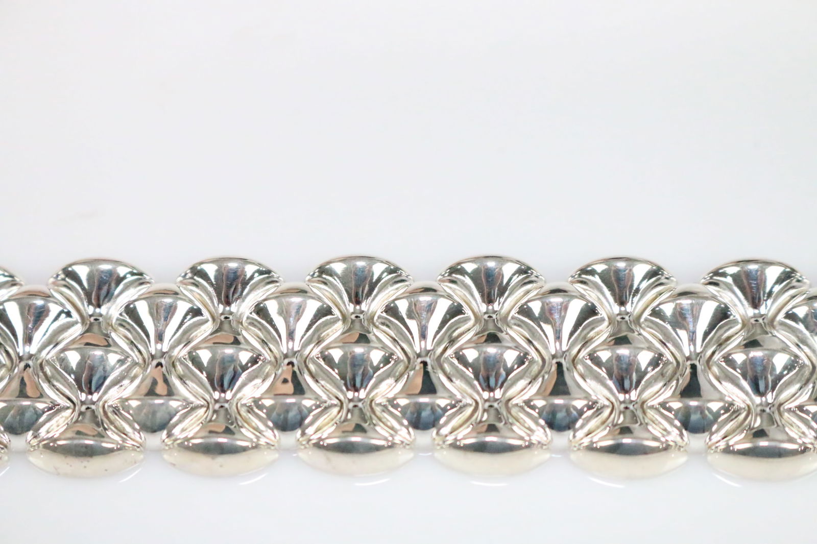 Brand NEW Sterling Silver Milor Italy Bracelet Huge wide hourglass style links 7.5" (1 of 6)