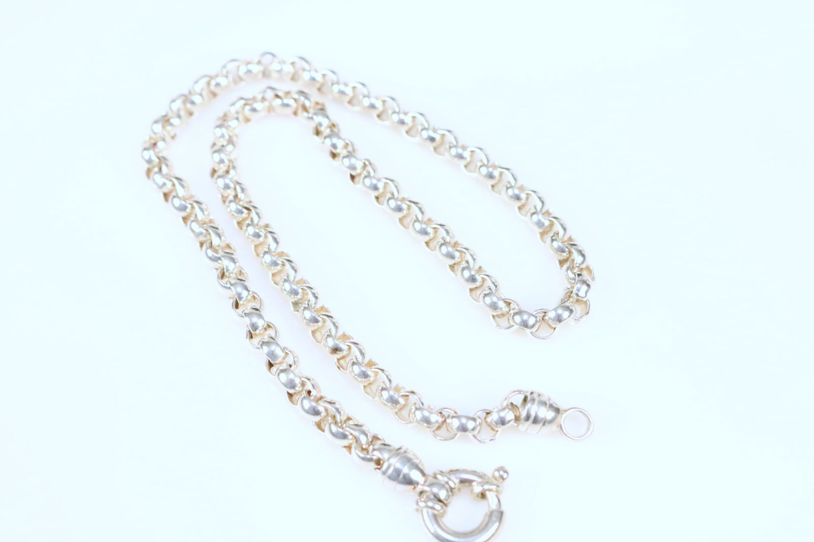 Brand NEW Sterling Silver Heavy Solid Rolo Chain Link Necklace 18". 6.5mm (1 of 5)