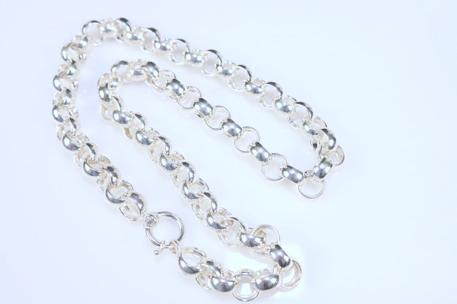 NEW Sterling Silver Ann King Large Rolo Link Chain Necklace 20". MATCHES LOT 186 11mm (1 of 5)