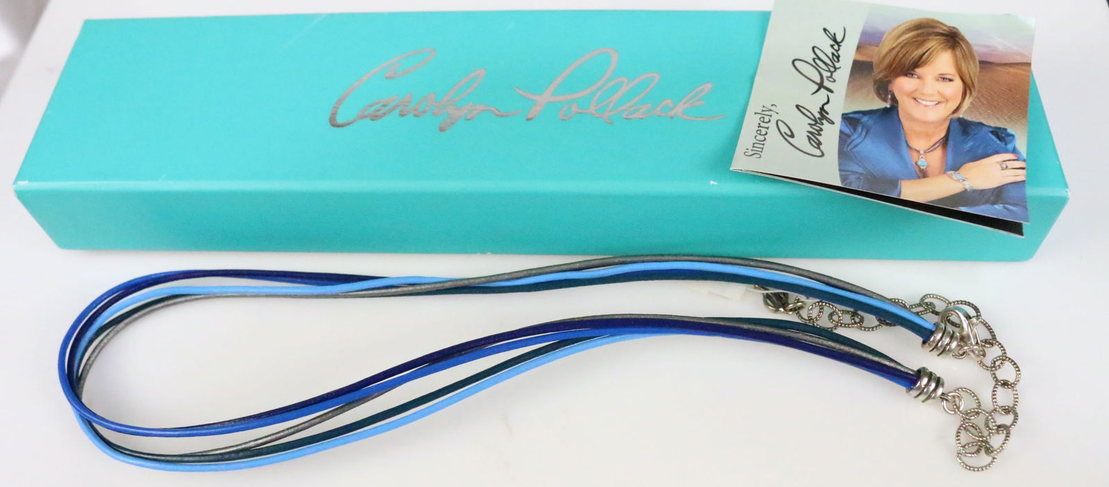 Brand NEW Carolyn Pollack Sterling Silver 5 strand leather Adjustable necklace for pendant in the (1 of 3)