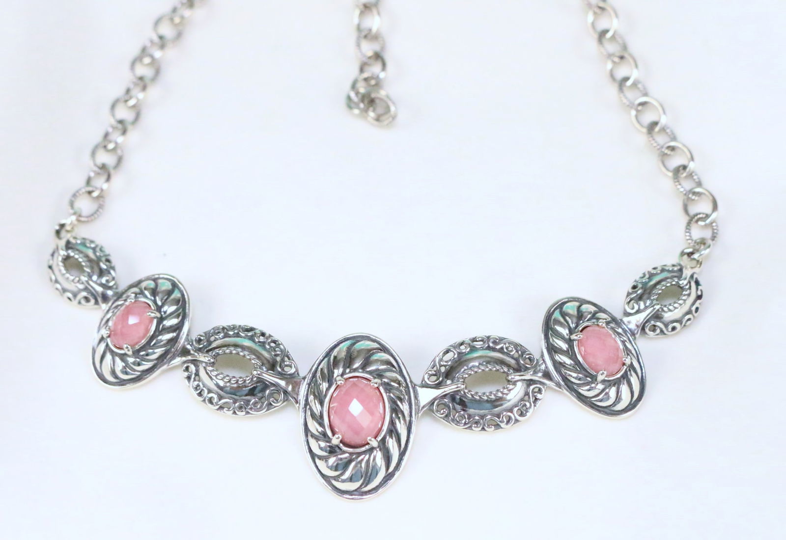 Brand NEW Carolyn Pollack Sterling Silver Southwest  Pink Rhodochrosite Statement Necklace in the (1 of 5)