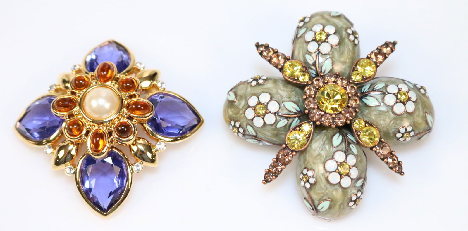 LIKE NEW Vintage Joan Rivers Lot of 2 Maltese Brooches (1 of 5)