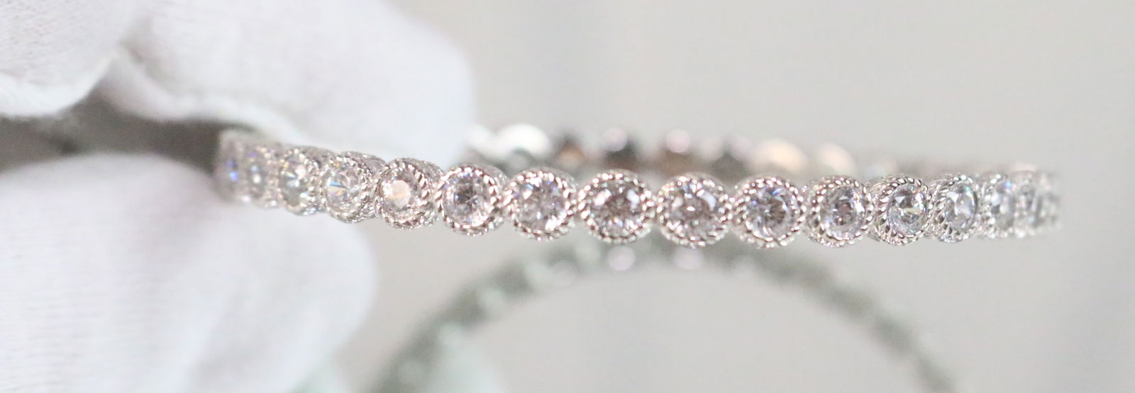 Judith Ripka Sterling Silver & CZ round Filigree Cuff Bangle Bracelet (1 of 6)