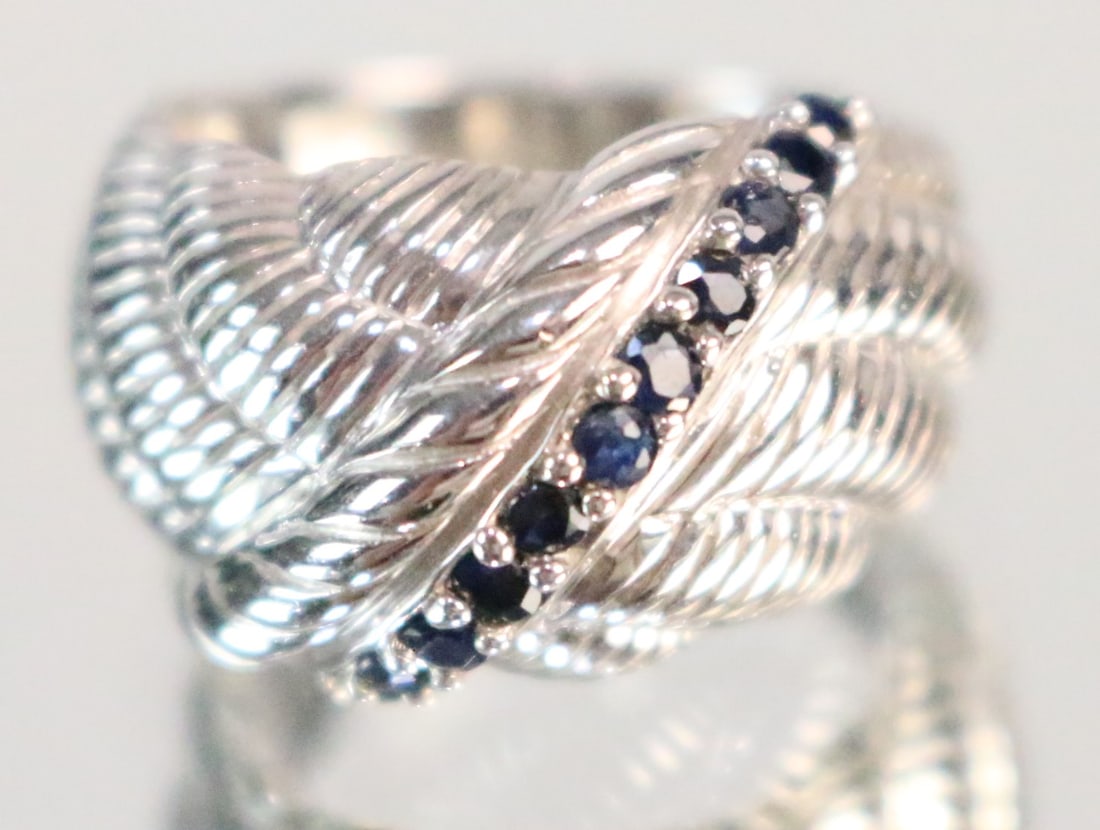 Judith Ripka Sterling Silver Amethyst Woven Dome Ring Size 5.5 (1 of 5)