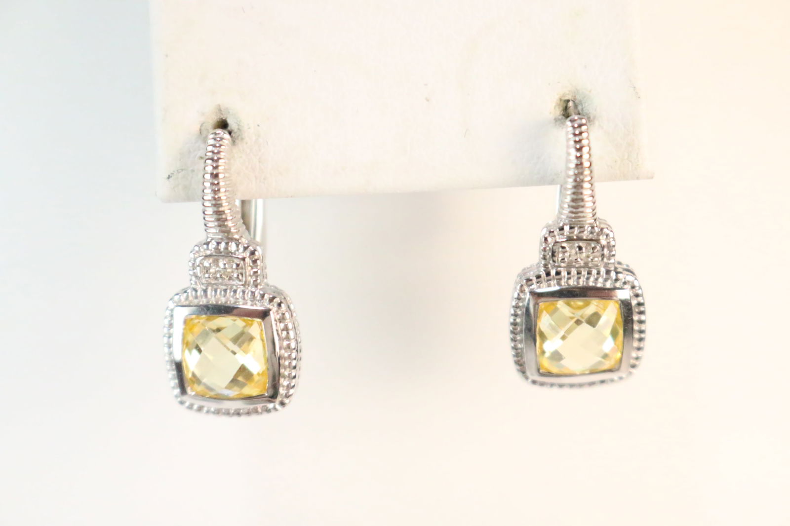 NEW Judith Ripka Sterling Silver Canary Drop Earrings (1 of 1)