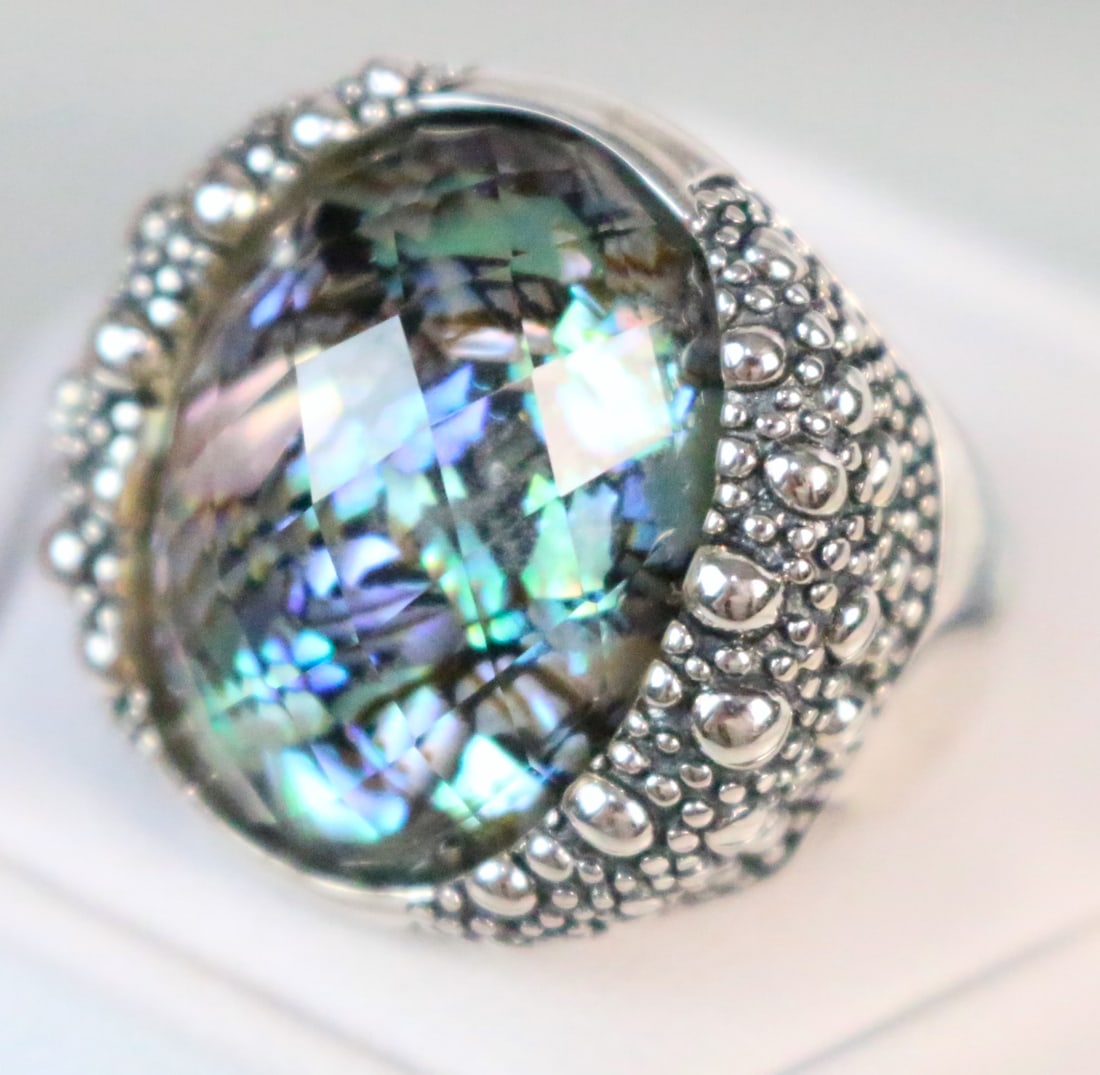 NEW RARE Michael Dawkins Starry Night Triplet Abalone Ring Size 7. (1 of 6)