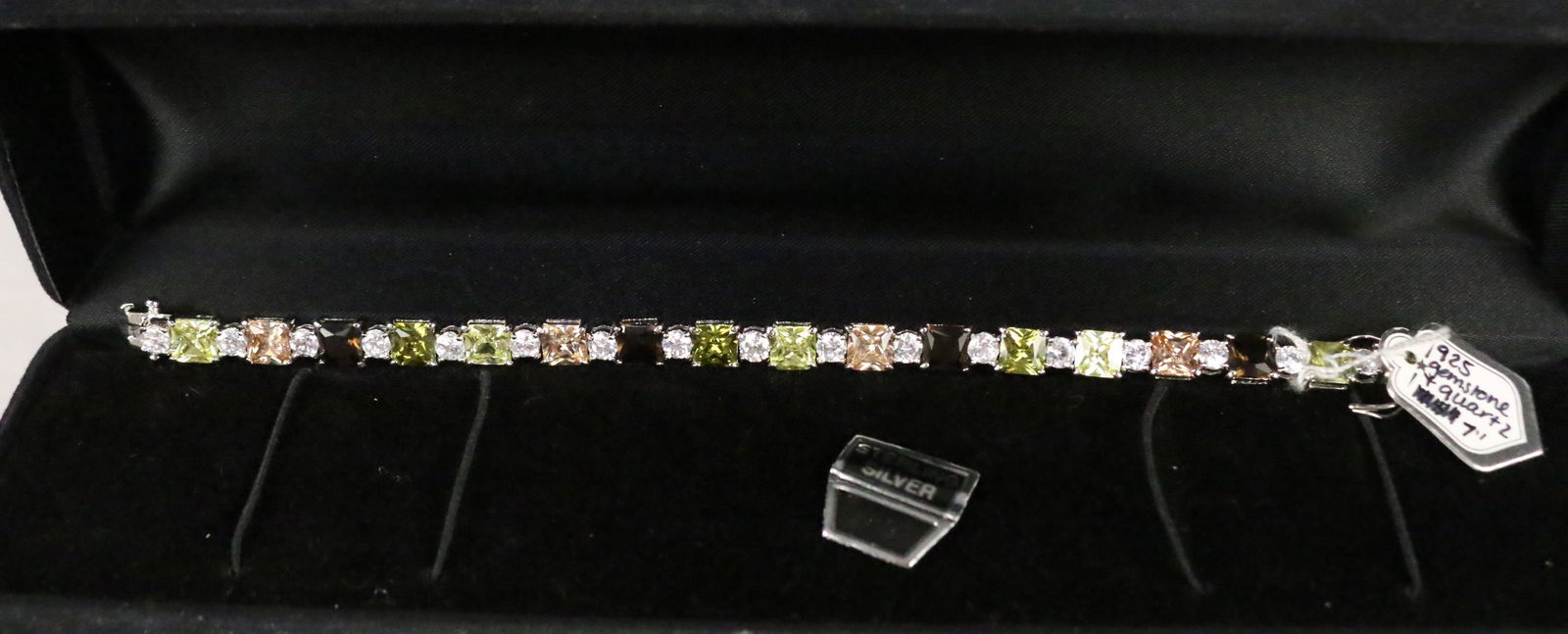 NEW Sterling Silver Multi color Quartz Gemstone Bracelet in box (1 of 4)