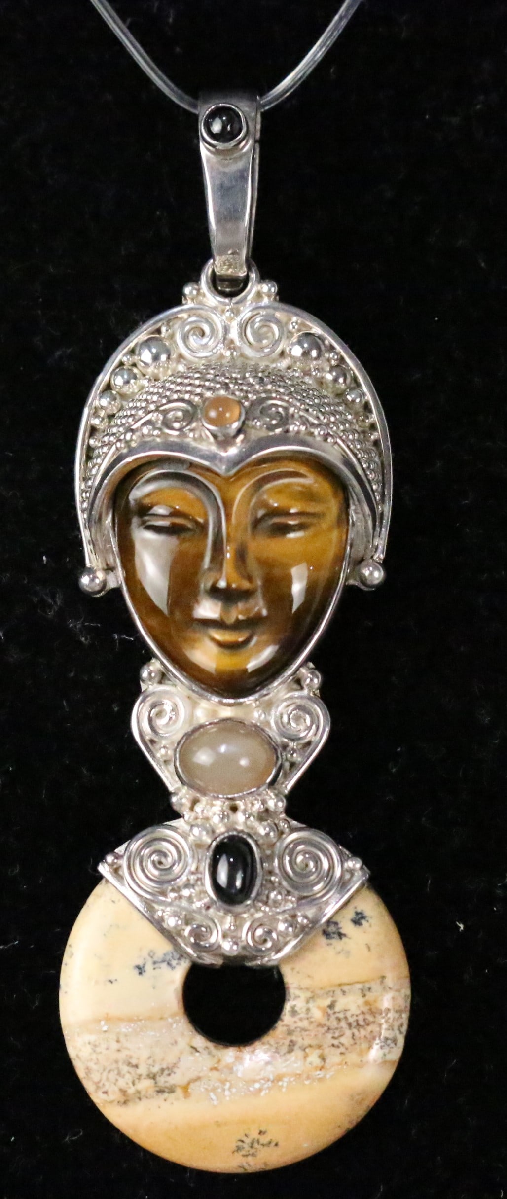 Large Sajen Sterling Silver Gemstone Goddess Pendant (1 of 2)