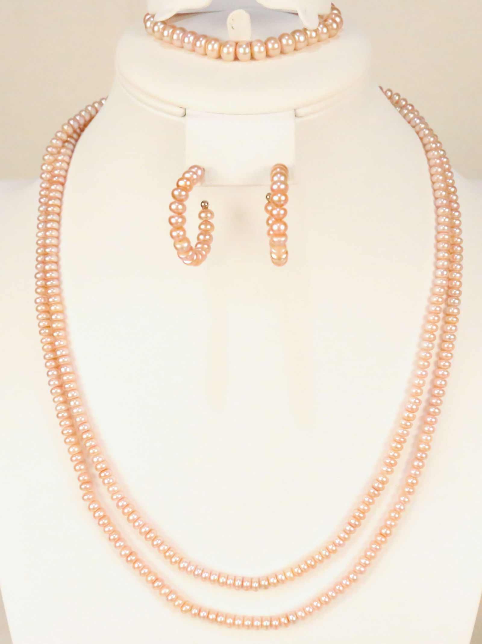 NEW Honora Genuine Blush Freshwater Cultured Pearl Sterling Silver Necklace Bracelet Earrings Set (1 of 6)