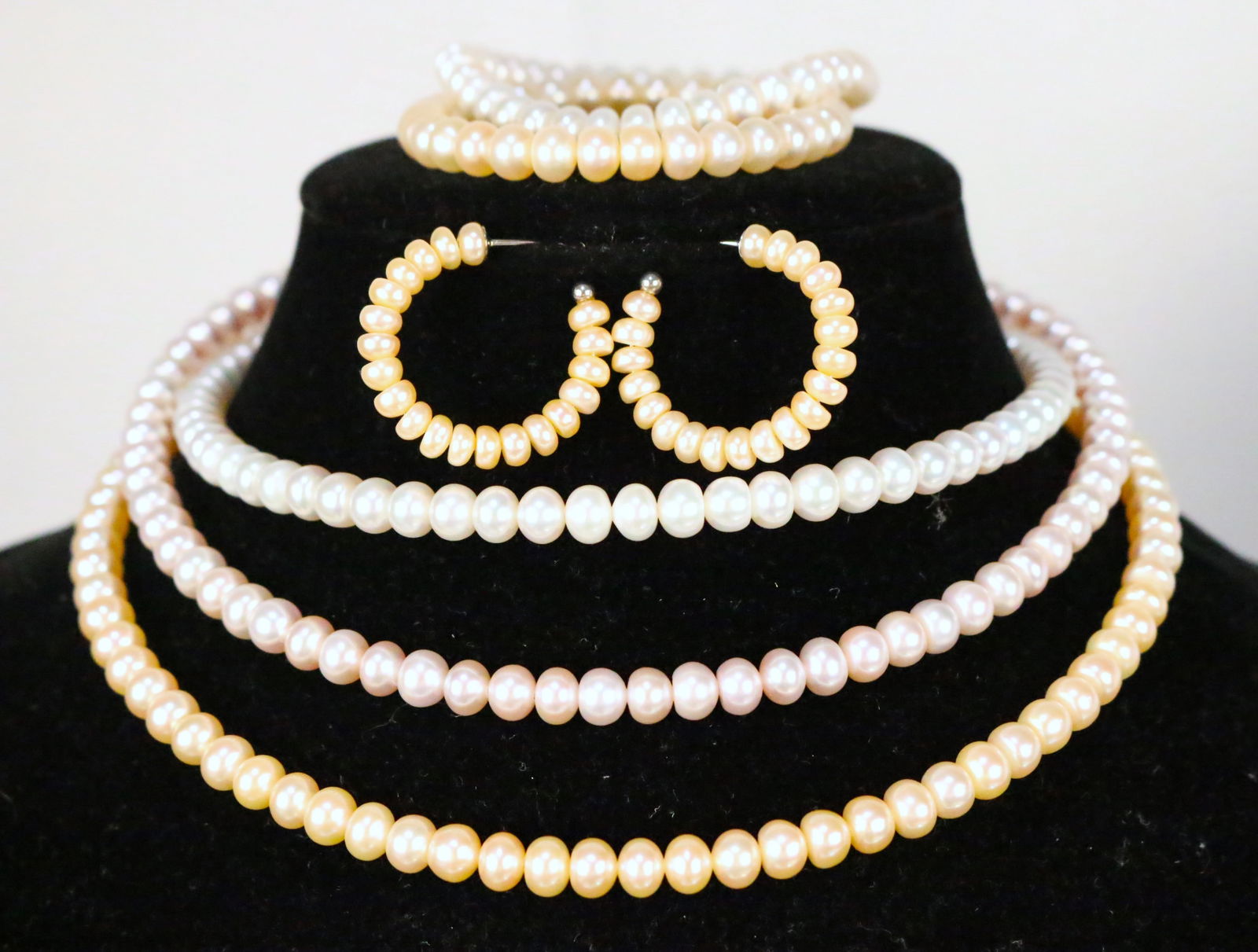 BRAND NEW Honora Genuine Freshwater Cultured Pearl Necklace Bracelets Earrings 7 pc set (1 of 6)