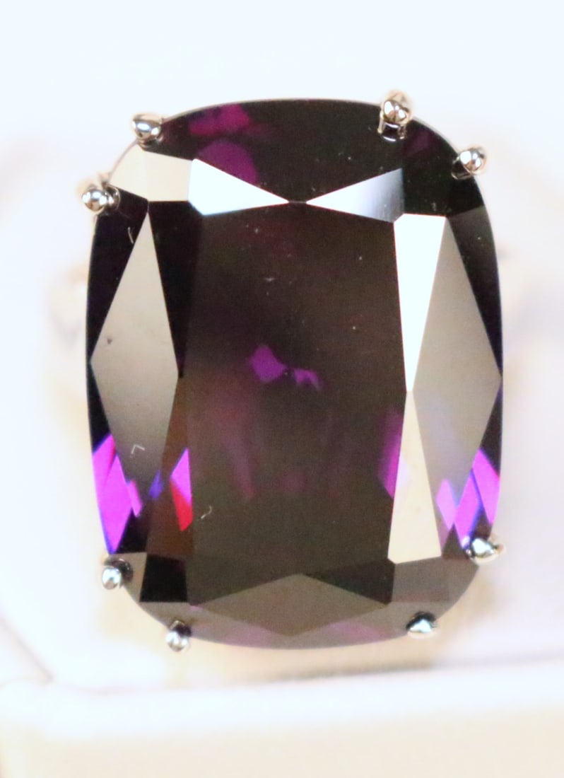 NEW Erwin Pearl Sterling Silver 20 carat size purple stone HUGE cocktail ring (1 of 6)