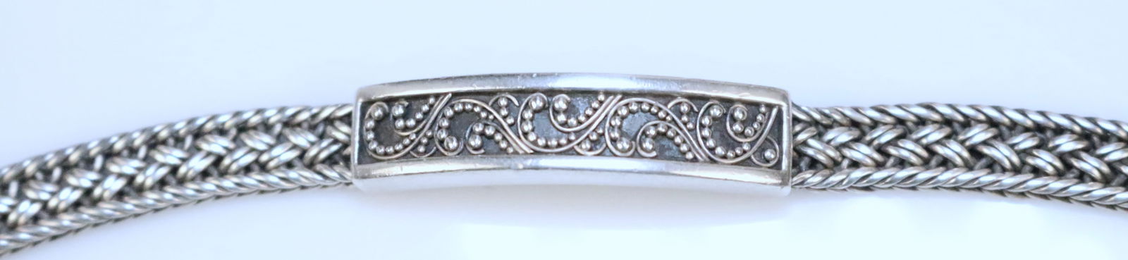 LOIS HILL Sterling Silver scroll bar with wheat chain twist toggle Bracelet (1 of 6)