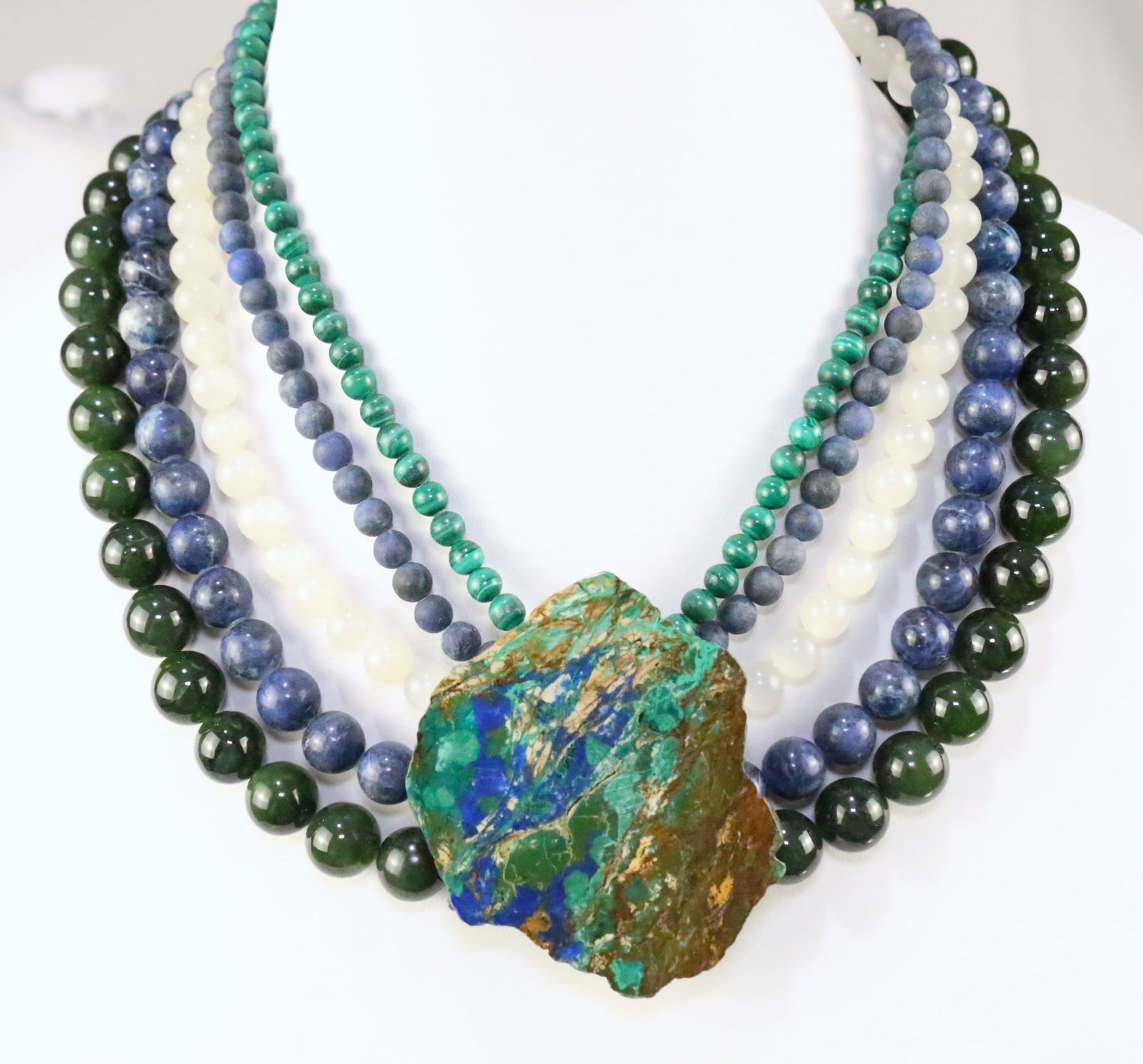 Stephen Dweck Bronze ONE OF A KIND Huge AZURITE, & multi stone  Necklace. (1 of 4)