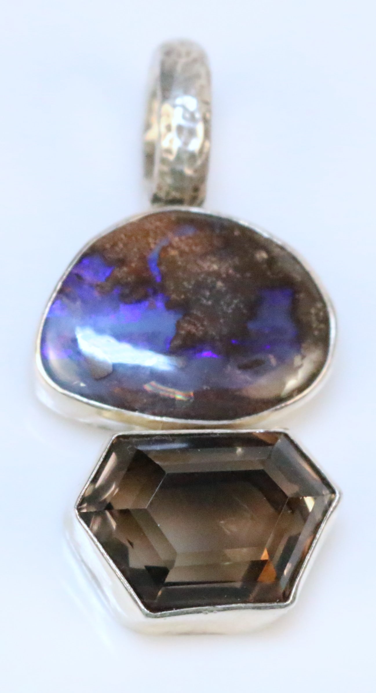 Rebecca Collins Bless Our Earth Dallas Texas HUGE Labradorite & Topaz Sterling Silver Pendant (1 of 5)