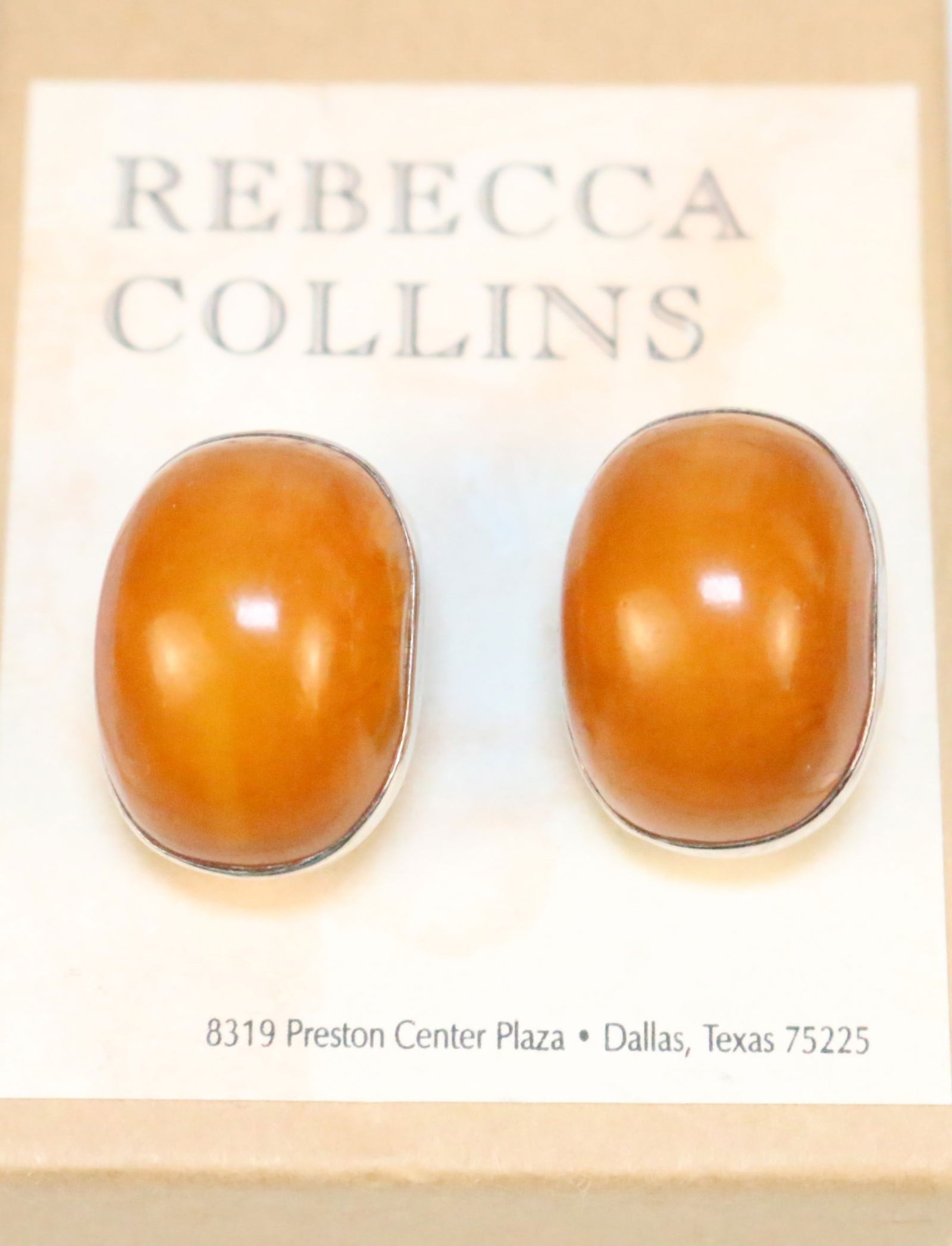 Rebecca Collins Bless Our Earth Dallas Texas Butterscotch Amber Sterling Silver Earrings (1 of 5)
