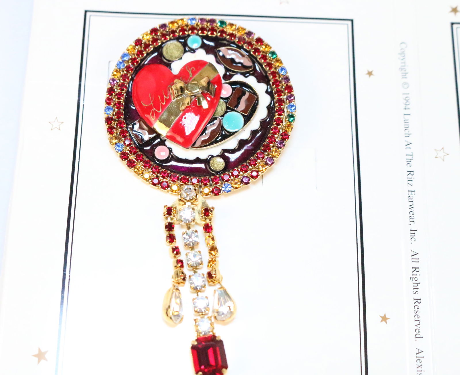 NEW Lunch At The Ritz USA Almond Cluster Brooch Pin Pendant Valentine Hearts (1 of 5)