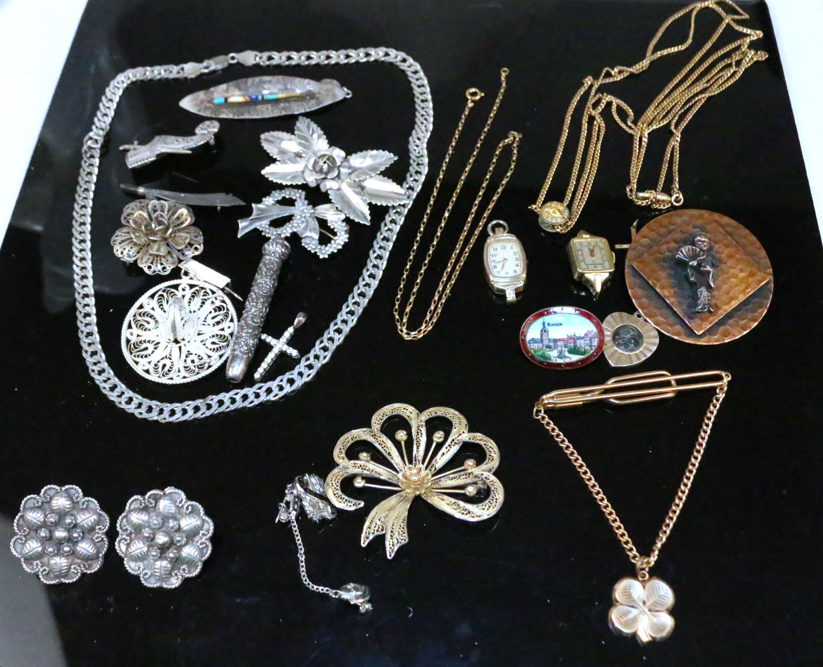 Lot of Sterling Silver & Gold plated Vintage Jewelry (1 of 11)