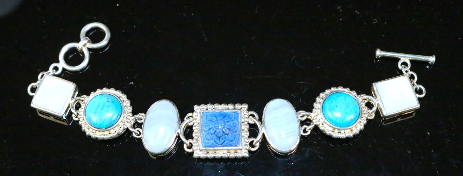 Whitney Kelly Lapis, Turquoise Sterling Silver Bracelet (1 of 6)