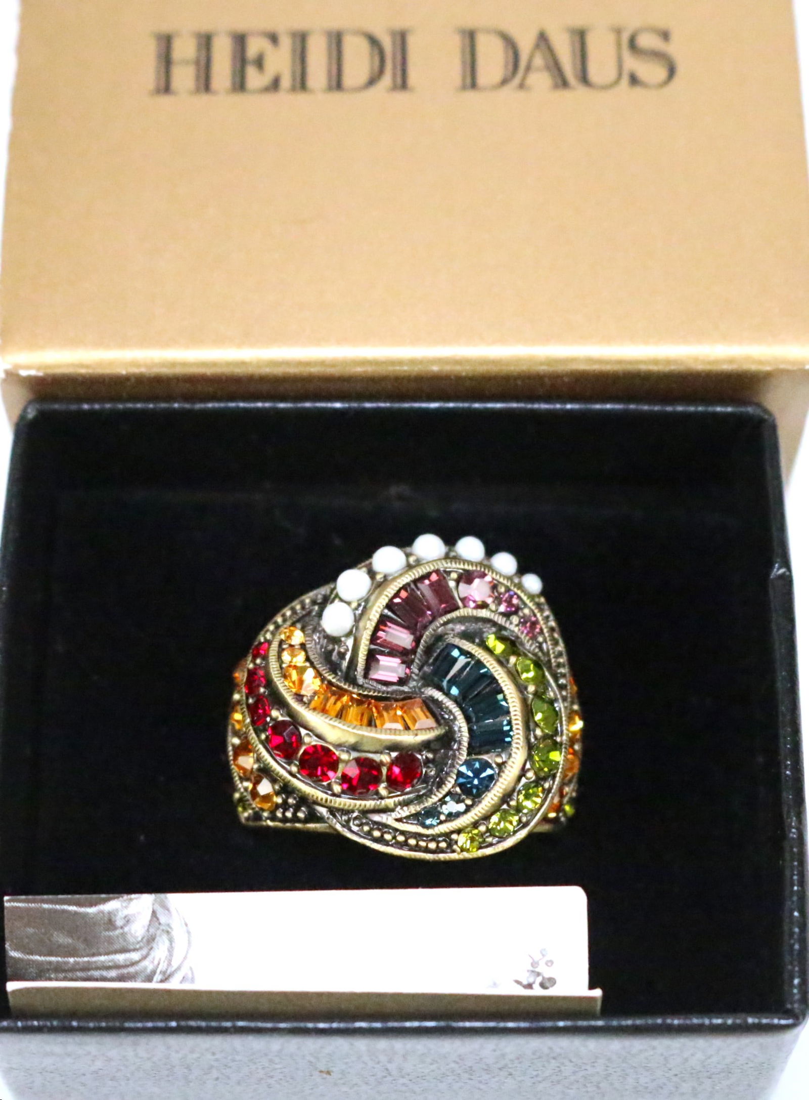 NEW Heidi Daus Multi gemstone pearl swirl Ring size 8 (1 of 5)