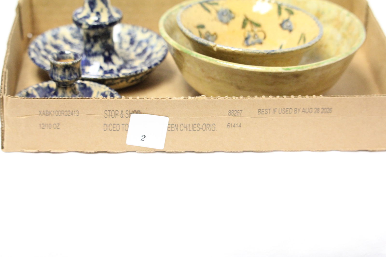 Vintage Russell Henry Left Handed Folk Art Pottery Candlesticks & Bowls Lot of  4 (1 of 8)