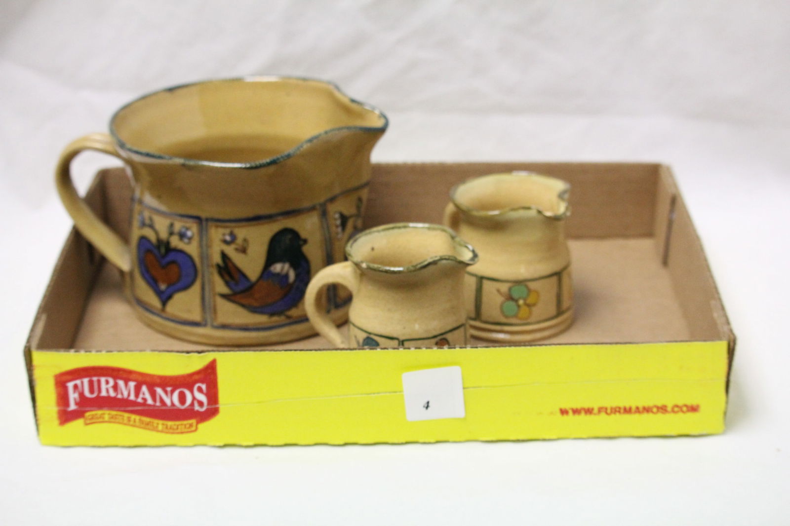 Vintage Russell Henry Left Handed Folk Art Pottery Pitchers Lot of  3 (1 of 11)