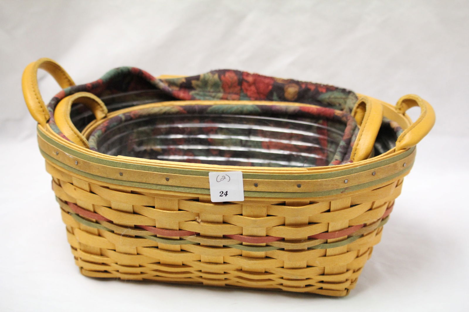 Longaberger Multicolored Baskets Stamped, Dated & Signed Lot of 2 (1 of 8)