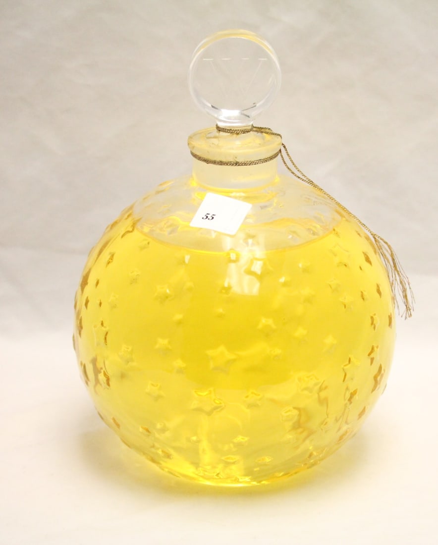 Vintage Je Reviens Lalique Star Glass by WORTH Factice Huge Round Full Perfume Display Bottle (1 of 3)