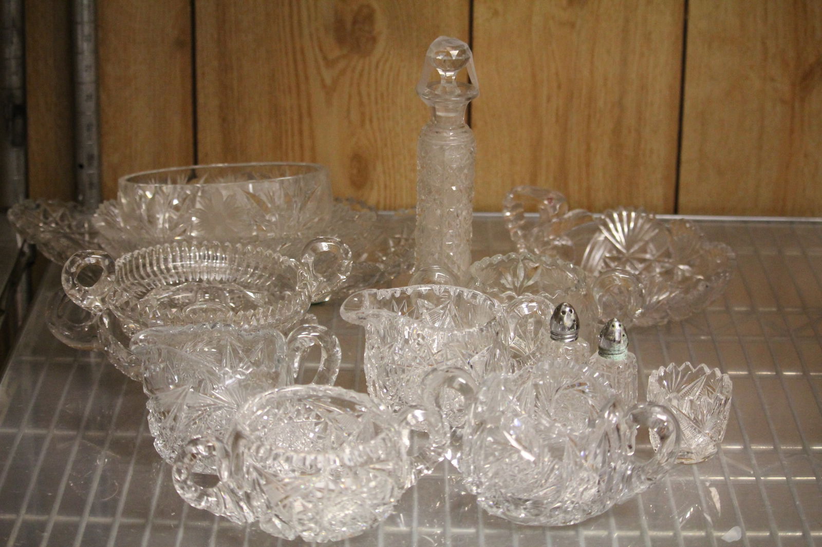 Vintage American Brilliant Cut Crystal Glass Serving Sugar Creamer sets, Nappy's, bowls & more (1 of 12)