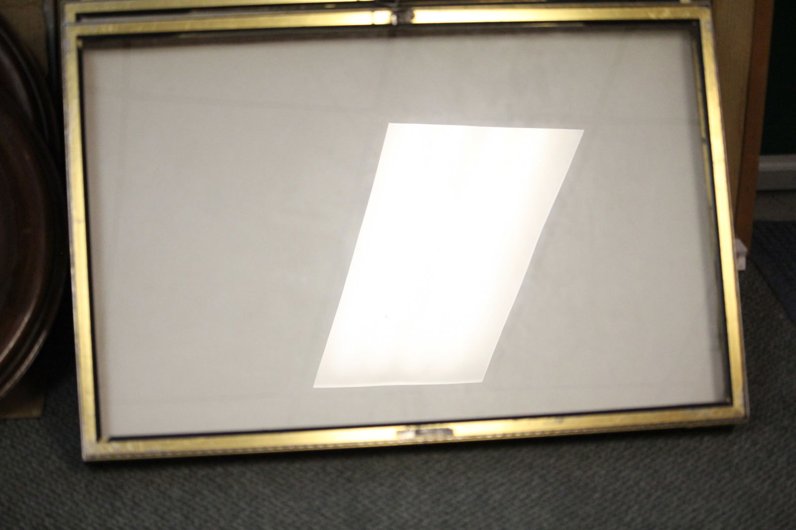 Brass tone Metal Large Tabletop Display Case with Glass Top (1 of 1)