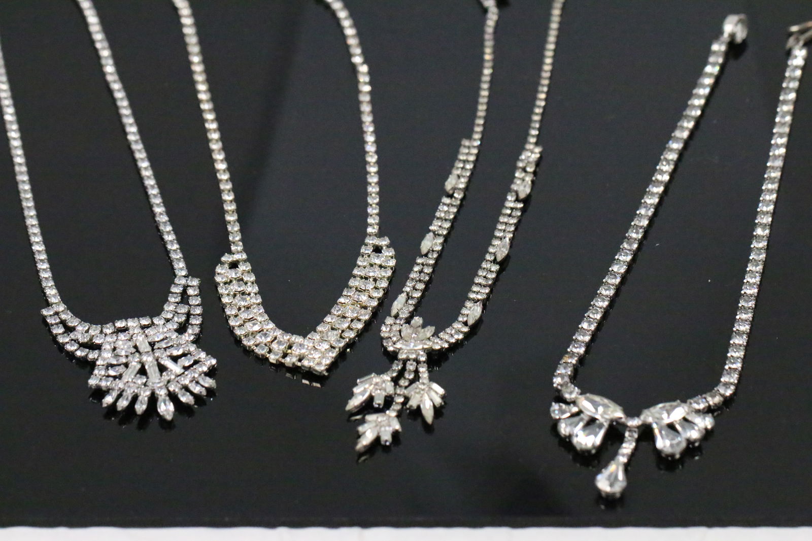 Lot of 4 Vintage Rhinestone Necklaces (1 of 4)