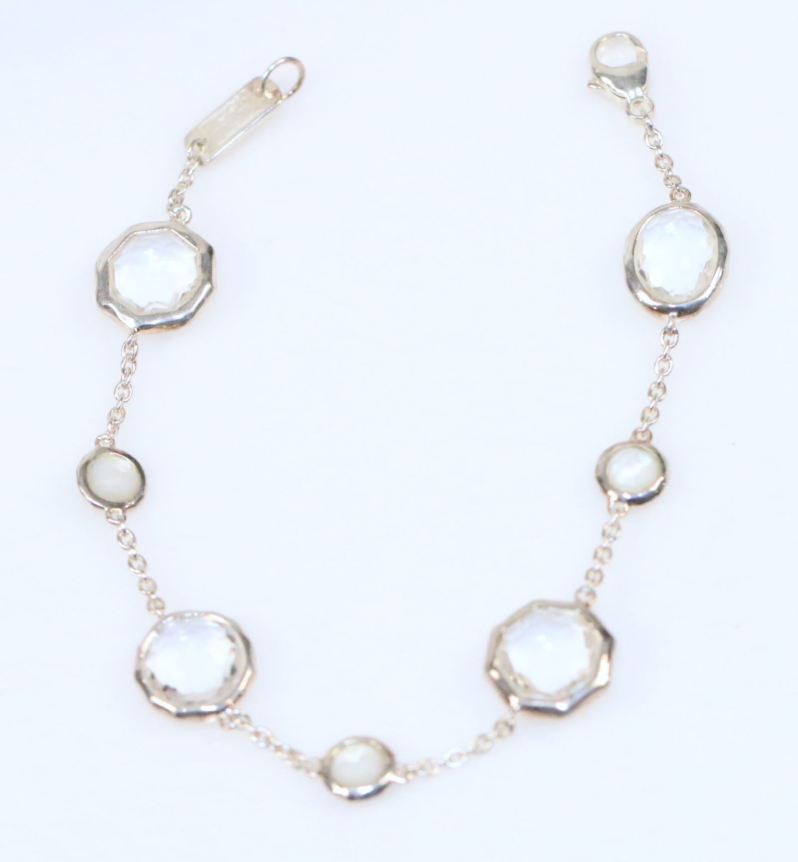 RARE Ippolita White Sapphire & MOP Sterling silver bracelet (1 of 6)