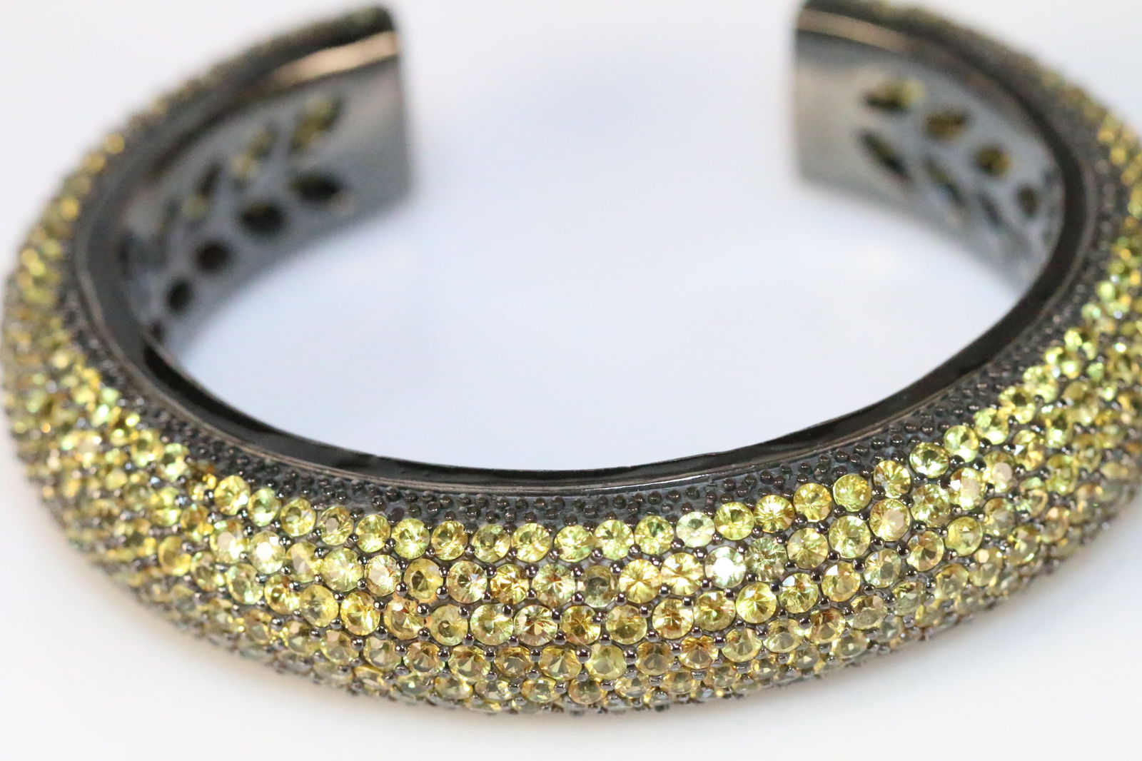 MCL Matthew Campbell Laurenza Designer Huge Yellow Sapphire Sterling Silver Cuff Bracelet (1 of 5)