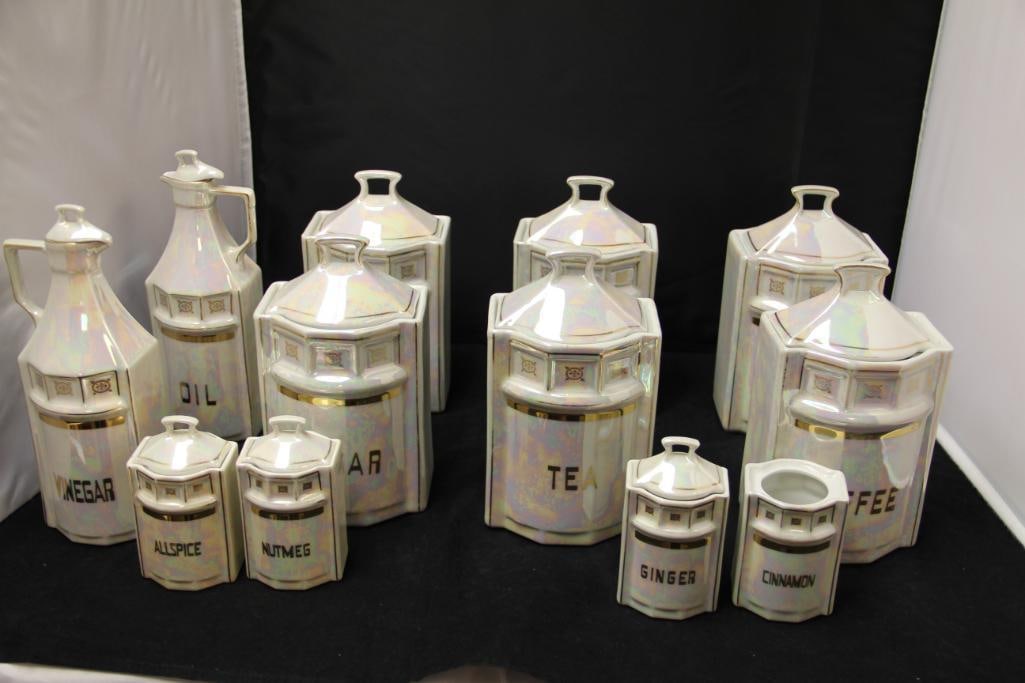 Antique Lusterware Canisters & Accessories (1 of 8)