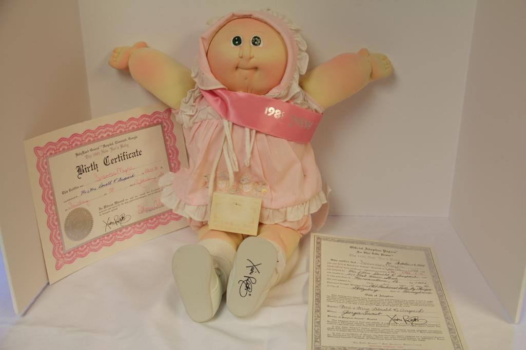 Vintage RARE Large Original Cabbage Patch Kid Girl Frances Myra with Birth Certificate & (1 of 6)