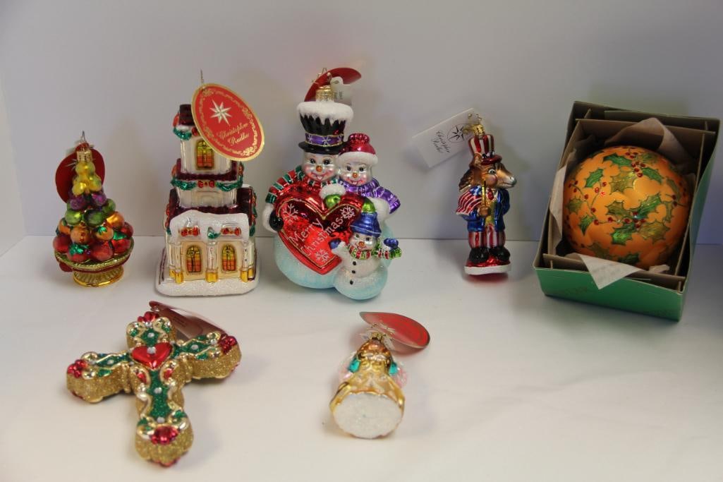 NEW Lot of 7 Christopher Radko Blown Glass Ornaments (1 of 4)