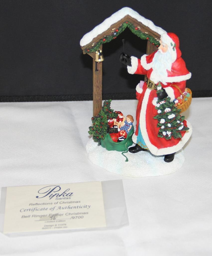 NEW IN THE BOXES Lot of 3 Pipka Santa's Reflections of Christmas "Bell Ringer Father Christmas" (1 of 5)