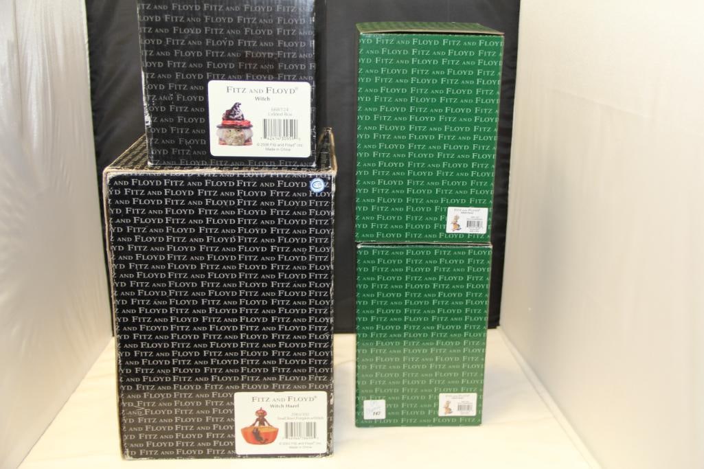 NEW Lot of 4 Fitz and Floyd Halloween D?cor WITCH hazel candlesticks (1 of 8)