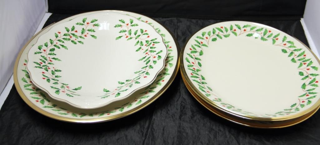 Lot of 4 Lenox HOLIDAY CHRISTMAS Serving Platters MOST NEW (1 of 7)