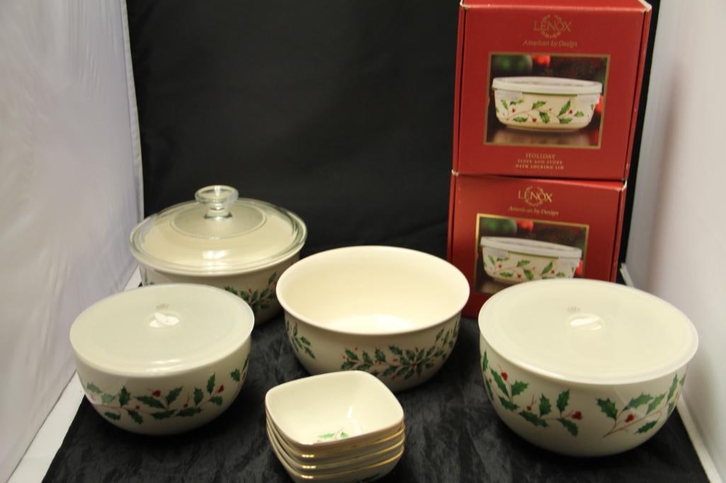 Lot of 10 Lenox HOLIDAY CHRISTMAS Serving Bowls MOST NEW (1 of 3)