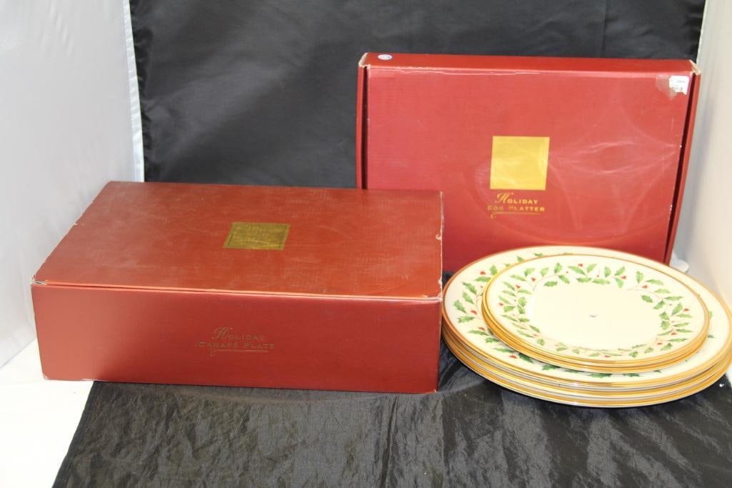 Lot of 4 Lenox For the Holidays CHRISTMAS Serving Dishes ALL NEW (1 of 7)