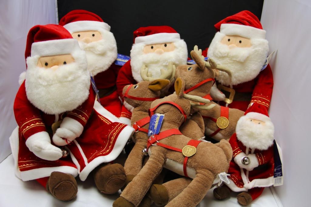 Lot of 8 Hallmark Polar Express Talking Plush Santa's & Reindeer NEW with Tags: Lot of 8 Hallmark Polar Express Plush Santa's & Reindeer. (4) large Polar Express Santa's , (1) small Polar Express Santa, (3) Reindeer. Some tags attached. ALL NEW Varying Sizes. See photos.