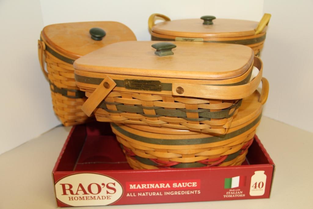 Longaberger Baskets Christmas Collection  Lot of 4 (1 of 4)