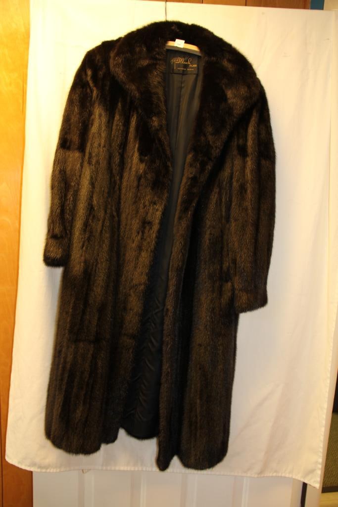 Pollack Furs Full length black ranch mink coat (1 of 4)