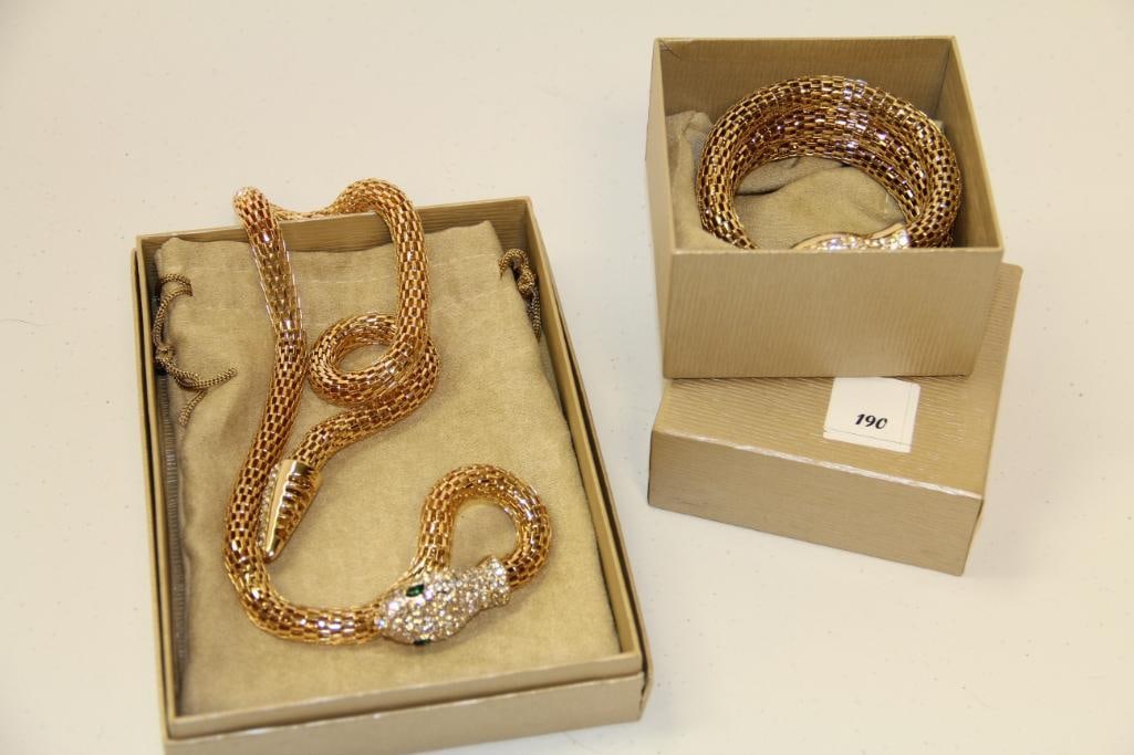 Vintage JTV mesh Snake Necklace and bracelet set NEW in boxes (1 of 3)