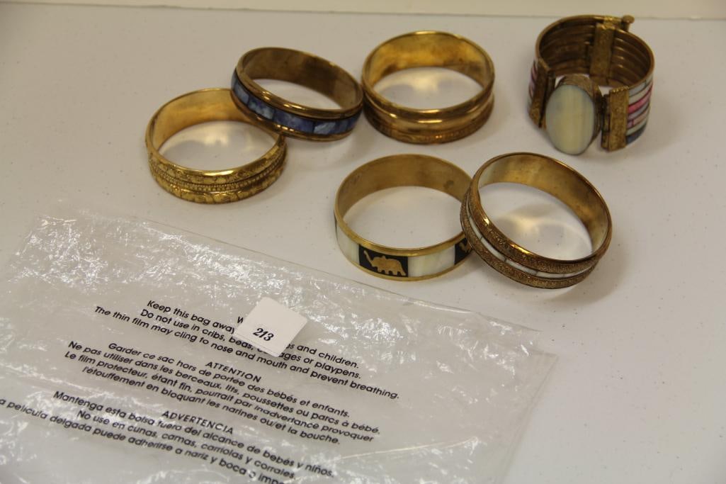Lot of 6 Brass MOP Bracelets India (1 of 3)