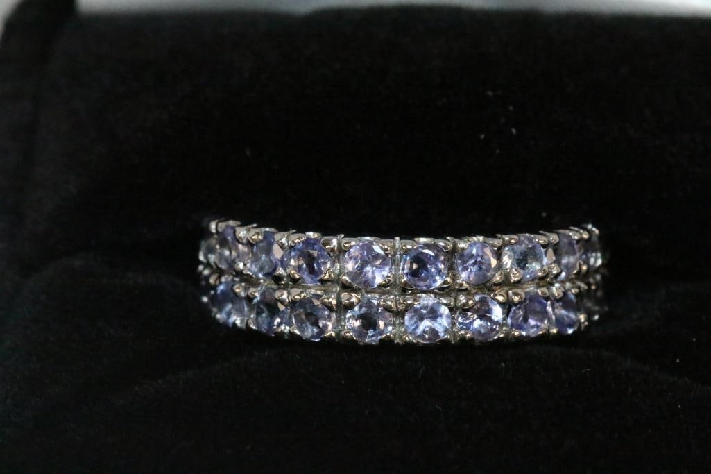 NEW Sterling Silver Tanzanite Gemstone Ring Size 8 (1 of 6)