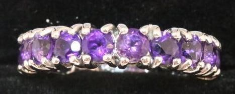 NEW sterling silver Amethyst round cut Ring size 8. (1 of 5)